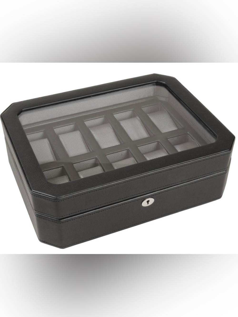 NEW Wolf Windsor 10 piece Watch Box, Black Watch Storage Case